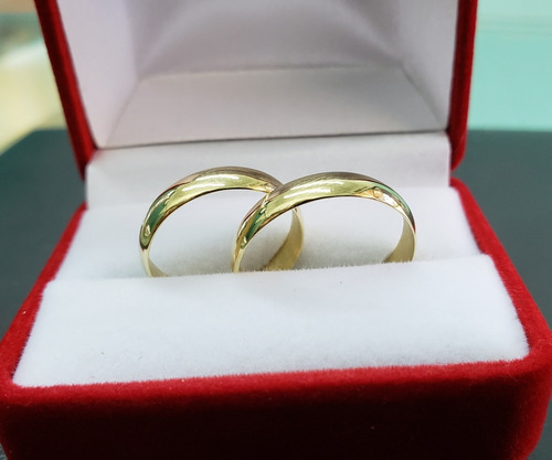 Imagen 3 de 8 de Par De Alianzas Oro 18k 1/2 Caña 4 Gramos
