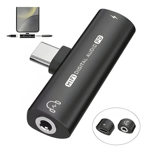 Xtwe Adaptador Tipo C Para Carga Y Audífonos Jack 3.5mm Para iPhone 15 / iPhone 16 Series, Samsung S Series, Huawei Xiaomi