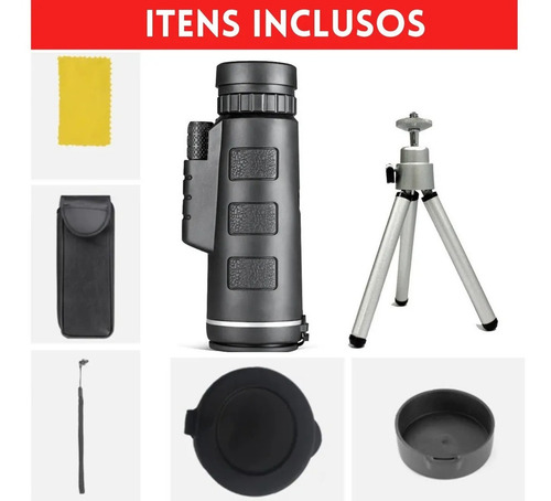 Imagem 2 de 8 de Monóculo 40x60 Profissional Tático Luneta Telescópio + Tripé