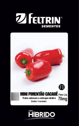 Sementes De Pimentão Mini Cacauê - Contém 5 Sementes