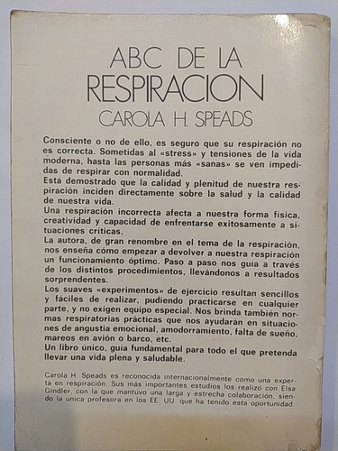 Abc De La Respiración Carola H Speads Ed. Edaf (Usado)