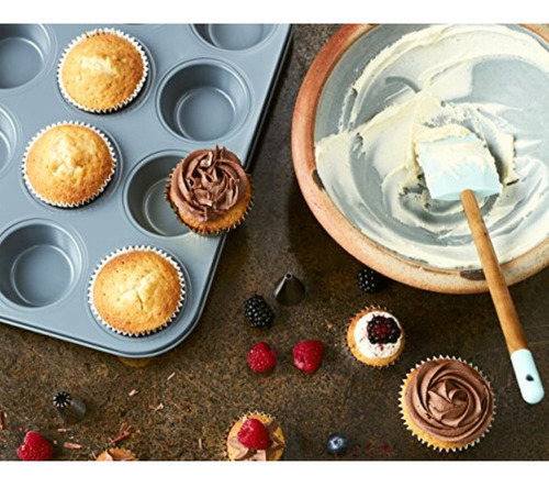Jamie Oliver Molde 12 Muffin Antiadherente Acero Gris/menta