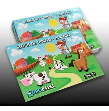 Block De Dibujo Blanco 20 Hojas Nº5 Oficio - Pack X10 Blocks