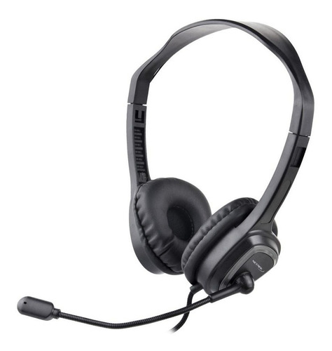 Auriculares Con Microfono Pc Headset Netmak Nm765 1,80mts Color Negro