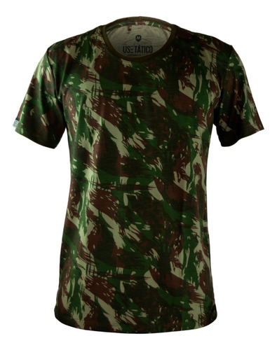 Camiseta Masculina Slim Gola O Camuflada Exército