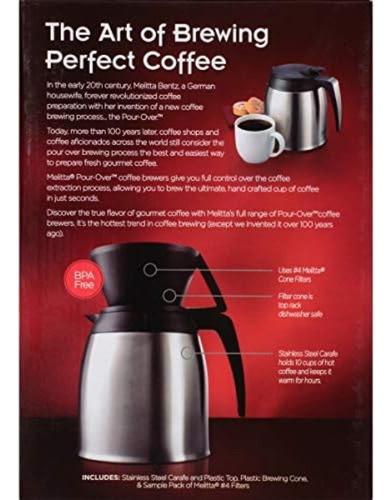 Melitta Pour-over Coffee Brewer & Juego De Jarra De Acero In