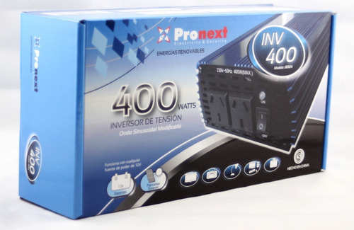 Imagen 4 de 4 de Inversor De Tensión De 12vdc A 220vac. 400w Pronext Inv-400