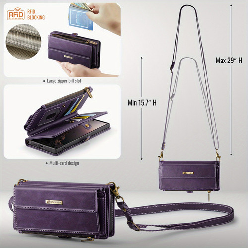 Funda De Piel Tipo Cartera Con Cierre Cruzado For Samsung Galaxy S25 Ultra S25 Plus S25 Plus S25 Con Bloqueo Rfid
