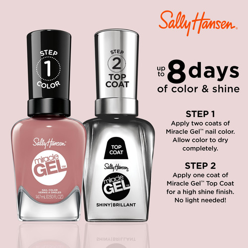 Esmalte De Uñas Marca Sally Hansen Miracle Gel Color Rosa Rosa Brillante