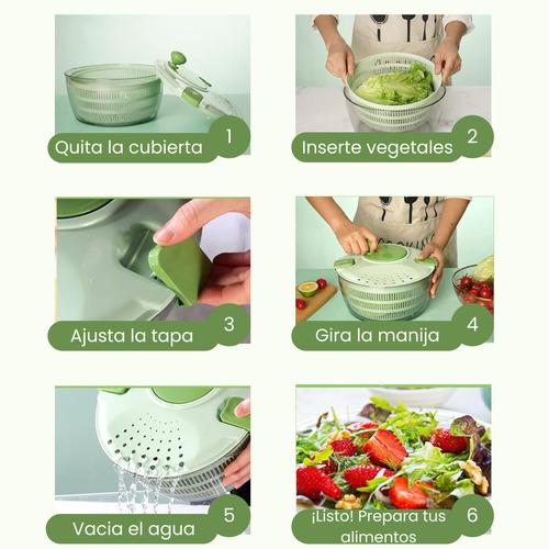 Centrifugadora De Ensalada Grande, Secador De Verduras Con