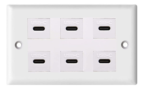 Panel Pared Disscool Tipo Hebilla 6 Puerto Usb Conectors