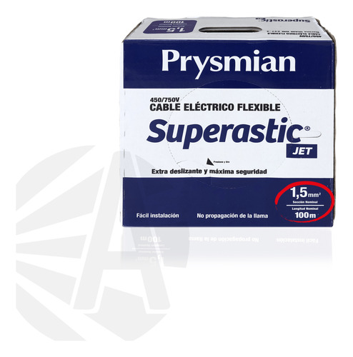 Cable 1.5mm Unipolar Superastic Pirelli Prysmian X100mts