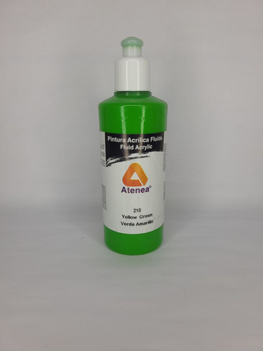 Pintura Acrilica Fluida Verde Amarillo Atenea 250ml