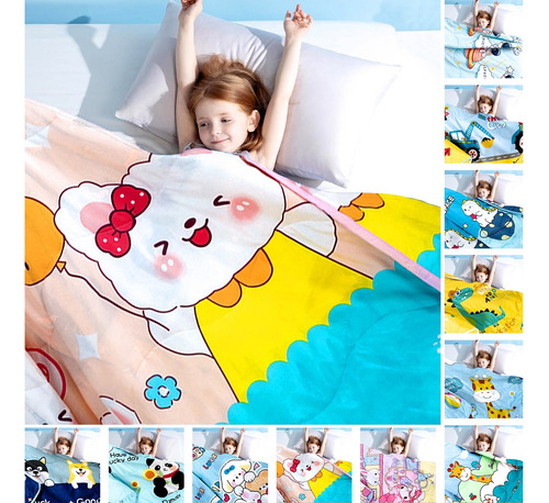 Manta Infantil De Dibujos Animados Colcha Infantil Verano Animal Print Oso Con Globo