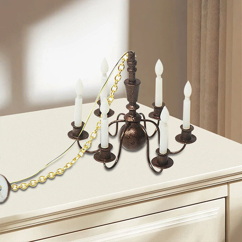 Lámpara Tipo Candelabro Vintage En Miniatura A Escala 1:12 P