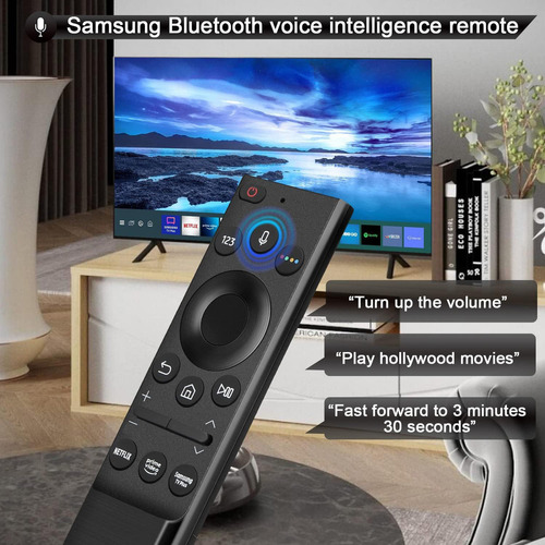 Control Para Samsung Smart Tv Un65au7000fxzx De Voz Con Botón De Netflix Y Prime Video