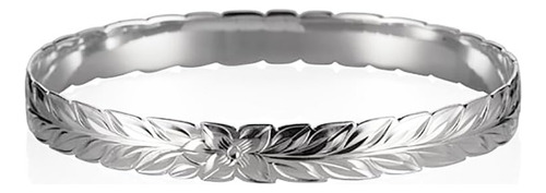 Brazalete Con Desplazamiento De Hoja De Plata Esterlina Trop