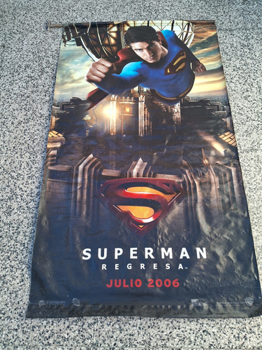 Cartel De Cine Original. Superman Regresa 2006. Gran Tamaño. Azul (Usado)