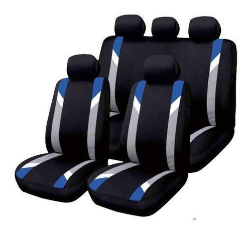 Juego Cubreasiento Universal Auto Tela Negro Gris Rosa Ix-46