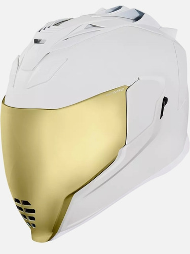 Casco Icon Moto Iron Blanco Dorado Motocicleta Varios