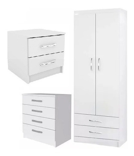 Dormitorio Infantil - Ropero Comoda Mesa Luz Blanco