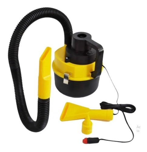 Imagen 2 de 2 de Aspiradora Para Auto Inflador Tambor 12v 90w 2 En 1 Potente Color Amarillo