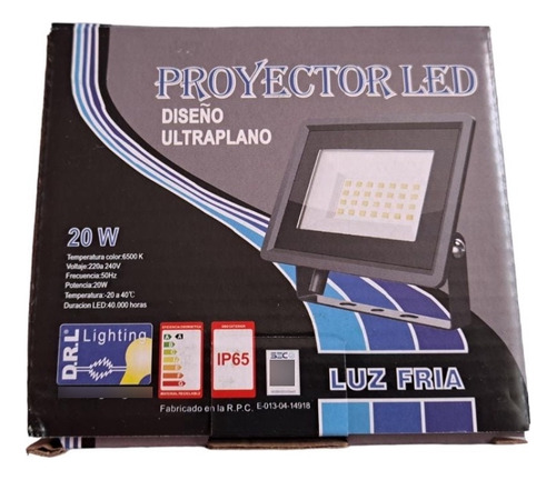 X5 Foco Proyector De Area Led 20w Exterior Sec Luz Fria Drl