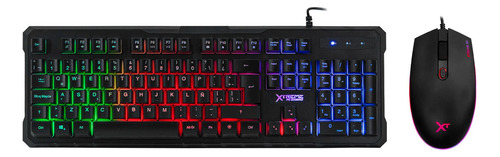 Kit 2 en 1 Teclado y Mouse Gamer Xtreme PC  USB Iluminacion LED 3600dpi Negro