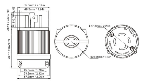 Enchufe De Generador L1530p L1530p Estándar De Estados Unido
