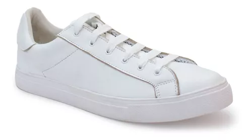 Zapatilla Urbana De Cuero Oldbike Milan Blanca