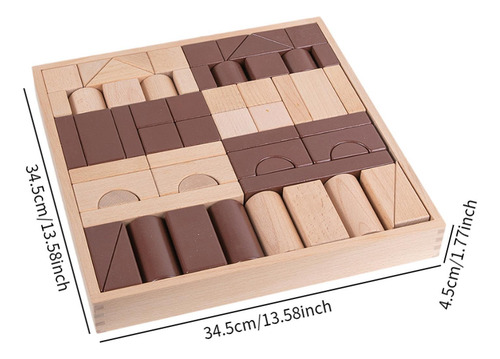 Juego De Bloques De Construcción De Madera, Bloques De