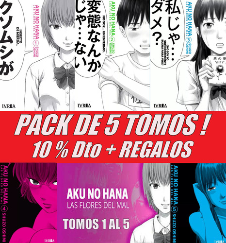 Aku No Hana / Tomos 1 Al 5 + Postales + Manga Bags / Oferta