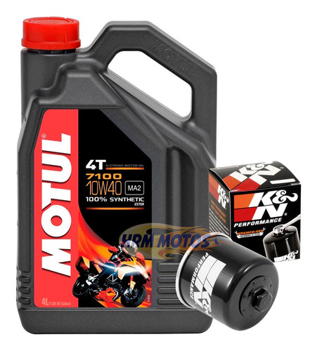 Kit 4 Lts Óleo Motor Motul 7100 10w40+filtro K&n Mt-07 Mt-09