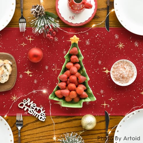 Artoid Mode Xmas Trees Merry Christmas Table Runner, Decora