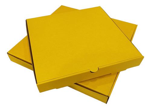 Caja Pizza Amarilla Micro Corrugado 50 Un 38 X 38 X 4,5cm