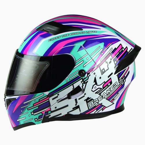 Casco Abatible Para Moto Edge Boss Skybreaker Certificadodot Color Morado Tamaño del casco M