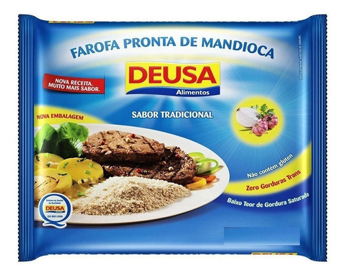 450 Pacotes Farofa Pronta De Mandioca Tradicional 30g Deusa