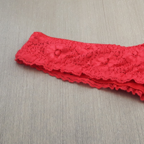 Calcinha Plus Size Sensual Em Renda Rosset Com Laço De Cetim