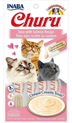 Snack Para Gato Churu Atún Con Salmón 56 Gr. 4 Tubitos