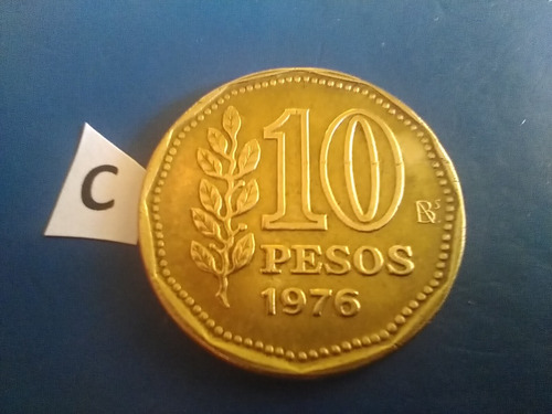 Argentina Moneda De 10 Pesos Del Año De 1976