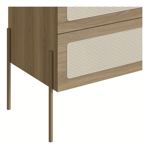 Cômoda Para Quarto 3 Gavetas Pé Metal Arlo A10 Hanover Doura Cor Dourado