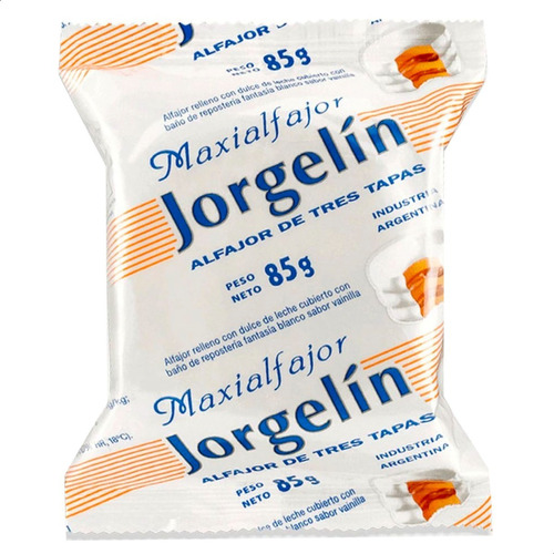 Alfajor Jorgelin Blanco 85 Gramos Caja De 24 Unidades Srj