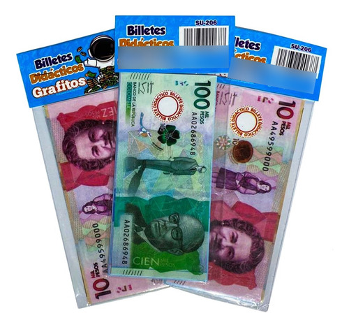 Billete Didactico 100 Unidades Con Moneda 