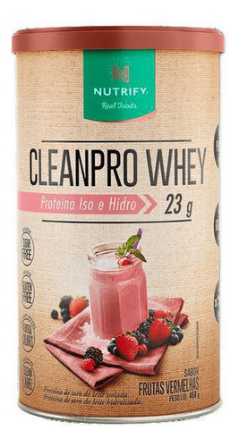 Cleanpro Whey 450g Nutrify Frutas Vermelhas