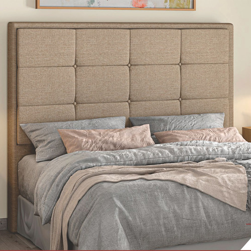Cabeceira Cama Box Solteiro 0,90 Lotus Quarto Linho Bege