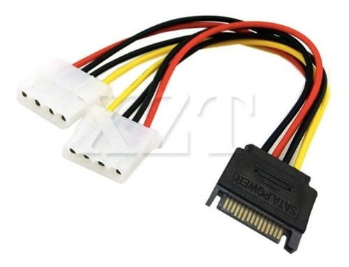 Imagem 1 de 3 de Cabo Y Adaptador 1 Sata Macho Para 2 Ide Molex Femea 004