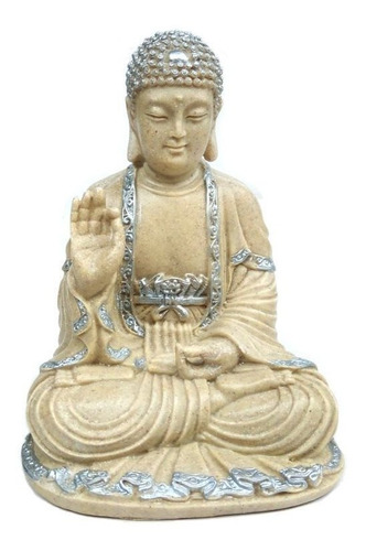 Escultura Decorativa Buda Em Resina 20 X 15 Cm