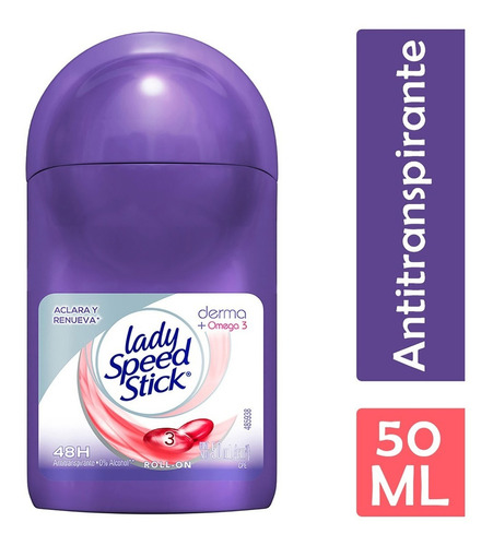 Lady Speed Stick Desodorante Roll On Derma Omega 3 50 Ml Fragancia Aloe vera