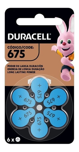 Duracell Pila 675 Botón Audífono X 6 Unidades