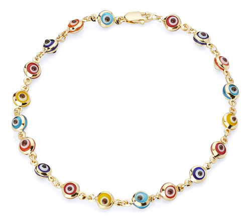 The World Jewelry Center Pulsera De Oro Amarillo Real De 14 